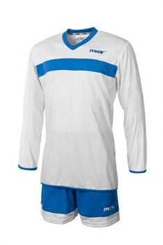 Max Sport Trikot-Set Vercelli weiß-blau langarm