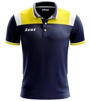 Zeus Poloshirt Vesuvio blau-gelb-weiß