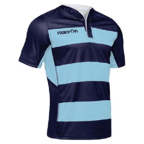 Macron Rugby Trikot Idmon dunkelblau-hellblau gestreift