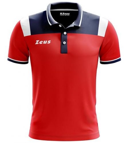 Zeus Poloshirt Vesuvio rot-blau-weiß